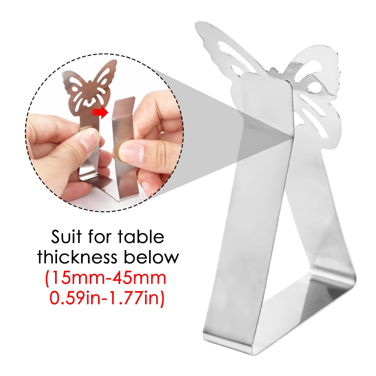 6 Clip Tovaglia Anseom Acciaio Inox - Ferma Tovaglia Per Esterno E Interno