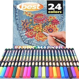 Best Fabric Markers (PACK OF 24 PENS) Non-Toxic - Set of 24 Individual