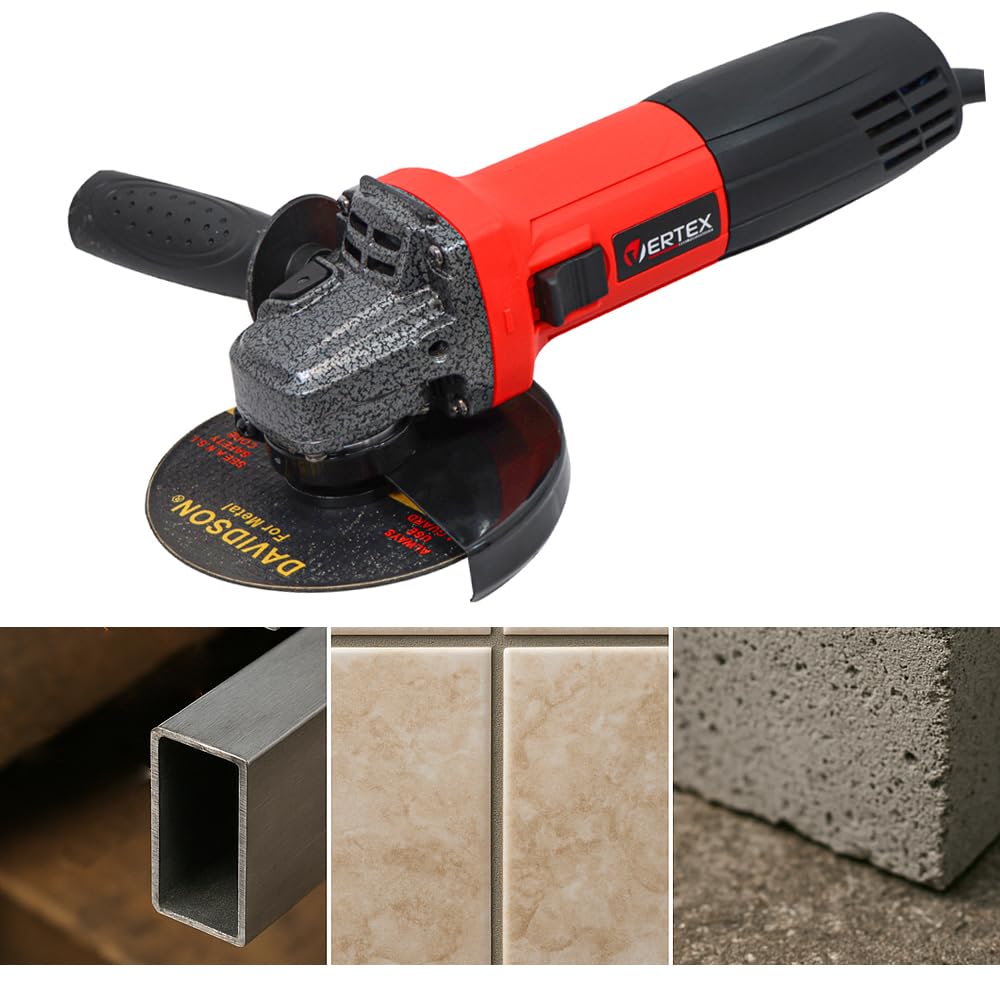 Vertex Szlifierka Kątowa VSK125810, 810W, 125mm Tarcza, 11000 obr/min, 5-stopniowa Regulacja Obrotów, 220-240V, z Kluczem i Szczotkami Węglowymi