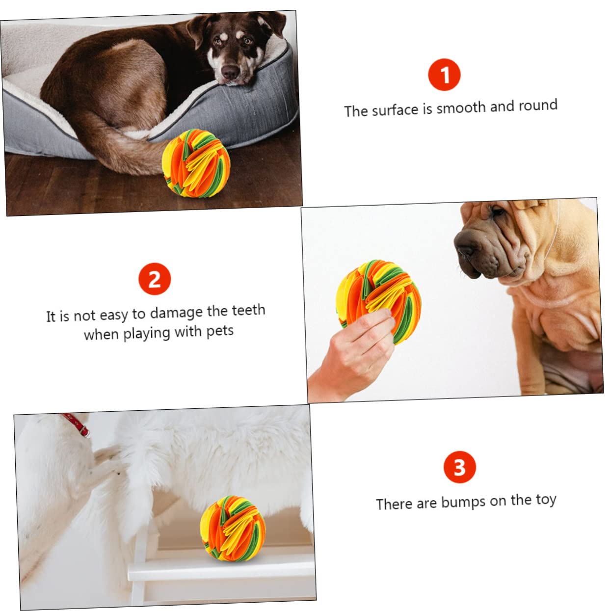 Angoily 3stücke Pet Dog Sniff Toy Bunter Kauspielzeug Für Hunde Interaktives Futterspielzeug Zahnpflege Und Stressabbau Für Kleine Mittlere Und Große Hunde