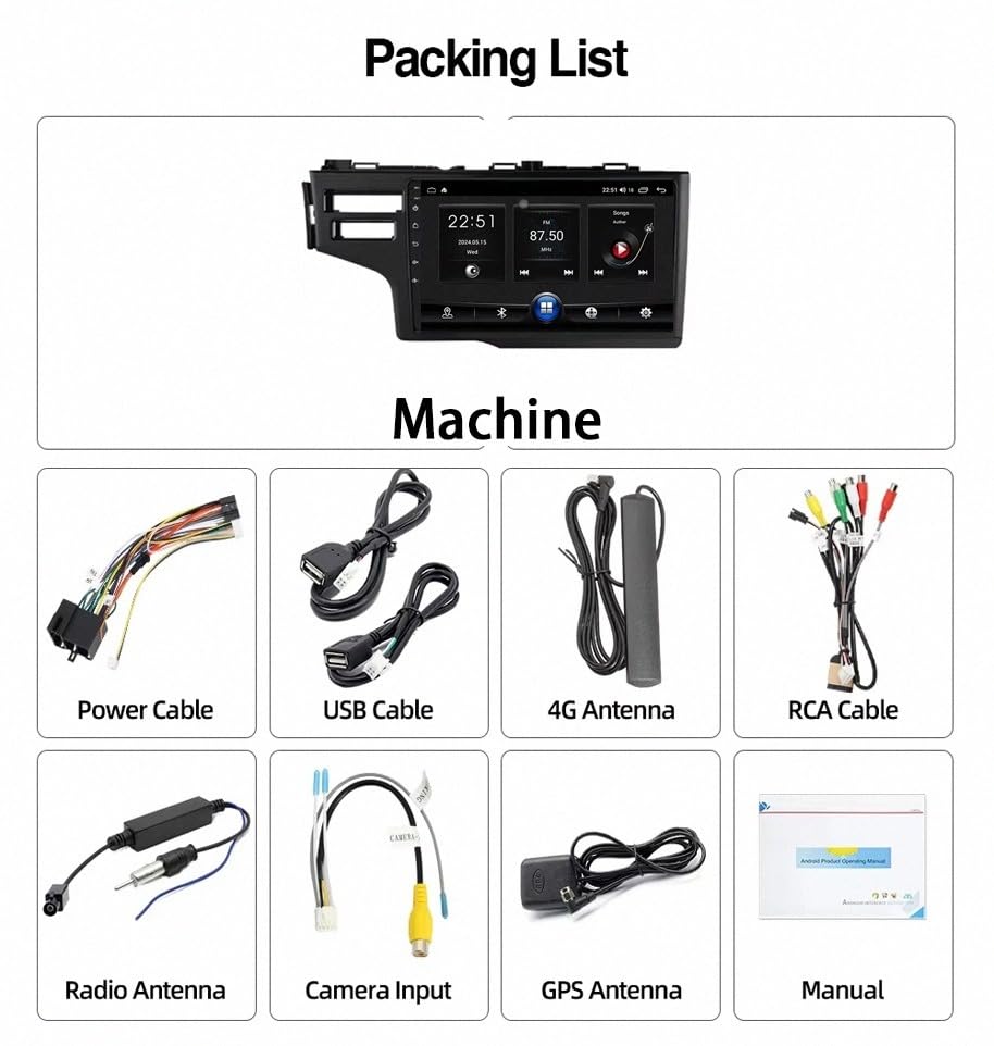 GPS Voiture Honda Jazz 3 et Fit 3 avec navigation Europe et connexion Bluetooth stable - 7