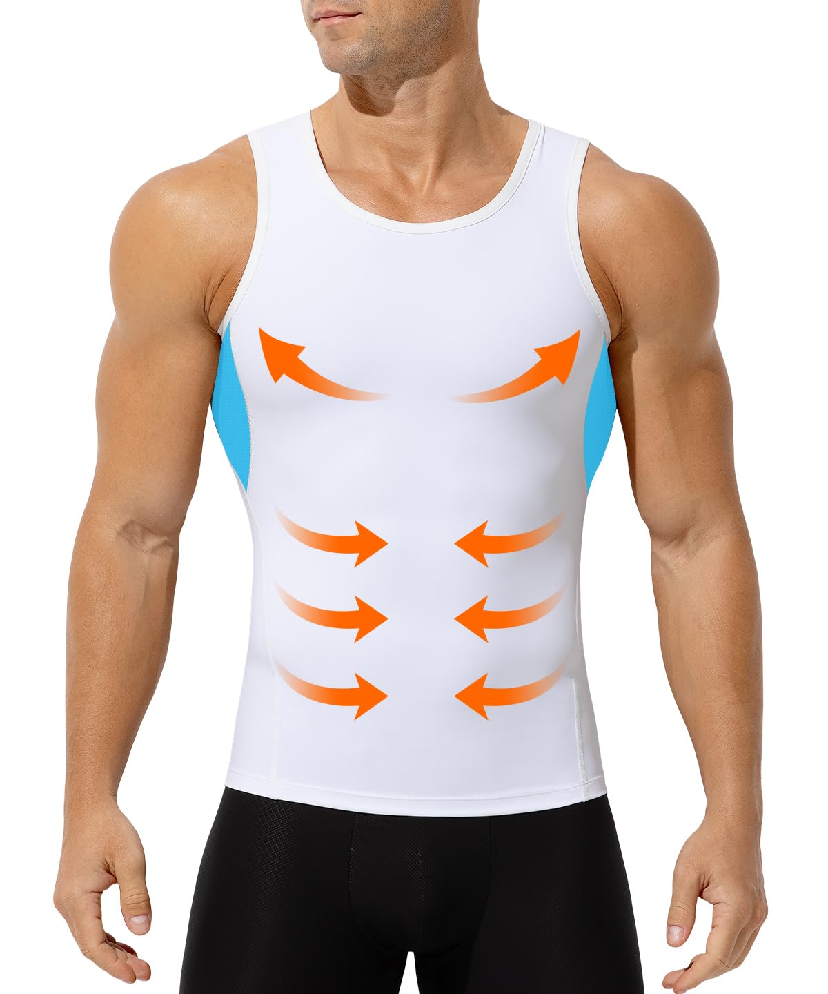 Mauro Kane Canotte Compressione Uomo, Shapewear Maglietta Contenitiva Snellente Intimo Sportivo Fitness Canottiera - 2