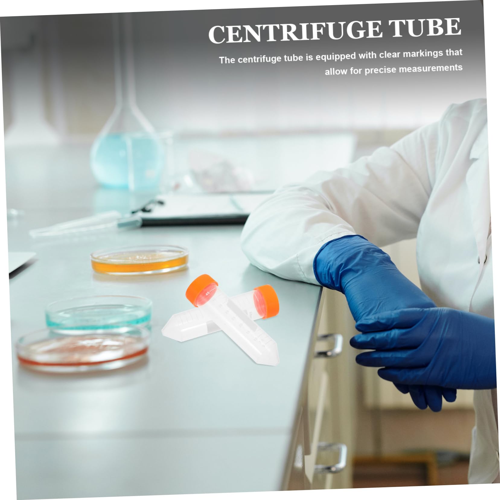 SOLUSTRE 125pezzi Provetta Conica Da Centrifuga Con Tappi Vite Da Contenitori Per Laboratorio Con Graduazione e Fondo Conico Per Esperimenti e Misurazioni Precise
