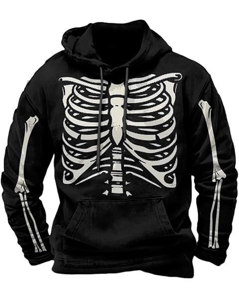 ZOCANIA Christmas Hoodie Men Long Sleeve Mens Graphic Hoodies Xmas Sweatshirts Plus Size Pullover Gifts with Pockets