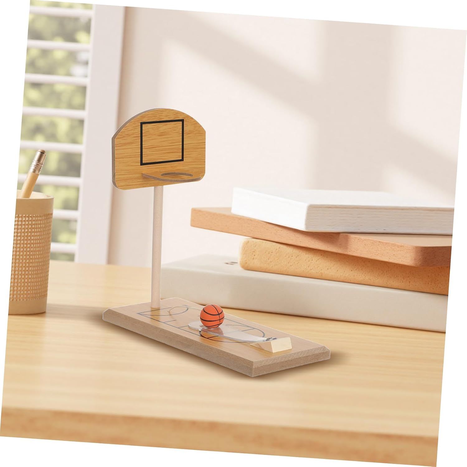 Portable Basketball Game Silent Mini Desktop Tabletop Basketball Hoop for Boys and Girls Adults Office Travel Indoor Outdoor