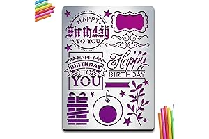 Upgraded Happy Birthday Stencils with 18 Different Birthday-themed Patterns