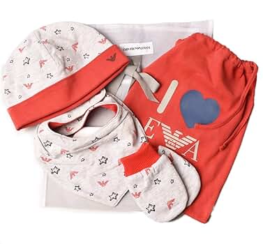 新品ENPORIO ARMANI ベビースーツ コットン製ビーニー&ビブ