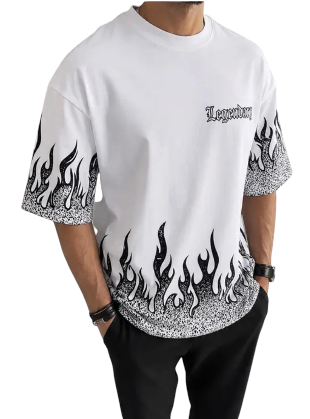 Legendary Flame Print T-Shirt for Men