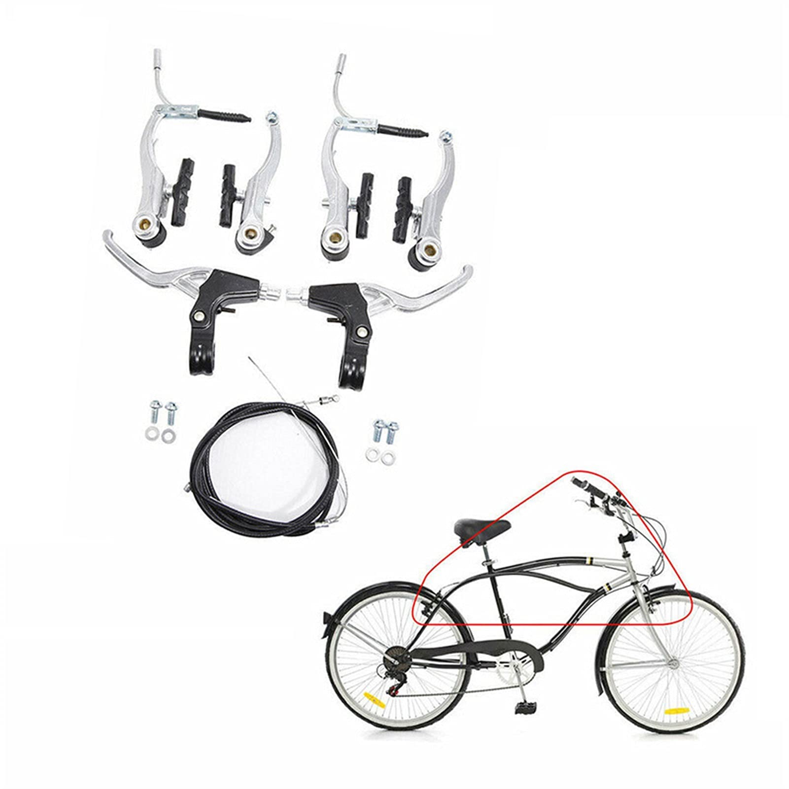 Freni Mtb Set Freni V-Brake Per Bici Anteriore E Posteriore In