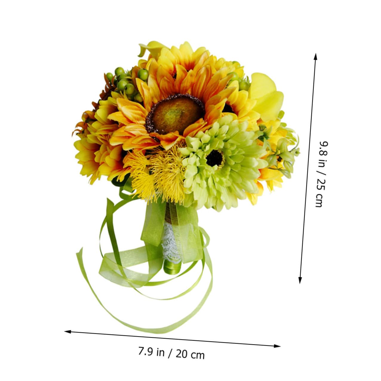 TOYANDONA Künstlicher Brautstrauß Sonnenblumen Pflegeleichter Imitationsstrauß aus Langlebigem Material Dekorative Party Fotorequisite für Hochzeit und Brautwagen