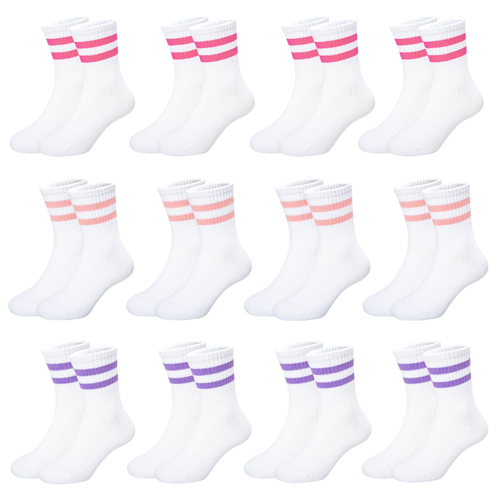 12 pares de calcetines de tenis para niñas calcetines deportivos niños calcetines de tenis calcetines deportivos para niños