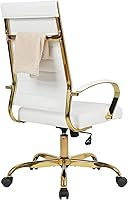 Vista 4 de LANDSUN Silla de oficina en casa, silla ejecutiva de respaldo alto, de piel sintética acanalada, silla de escritorio para computadora