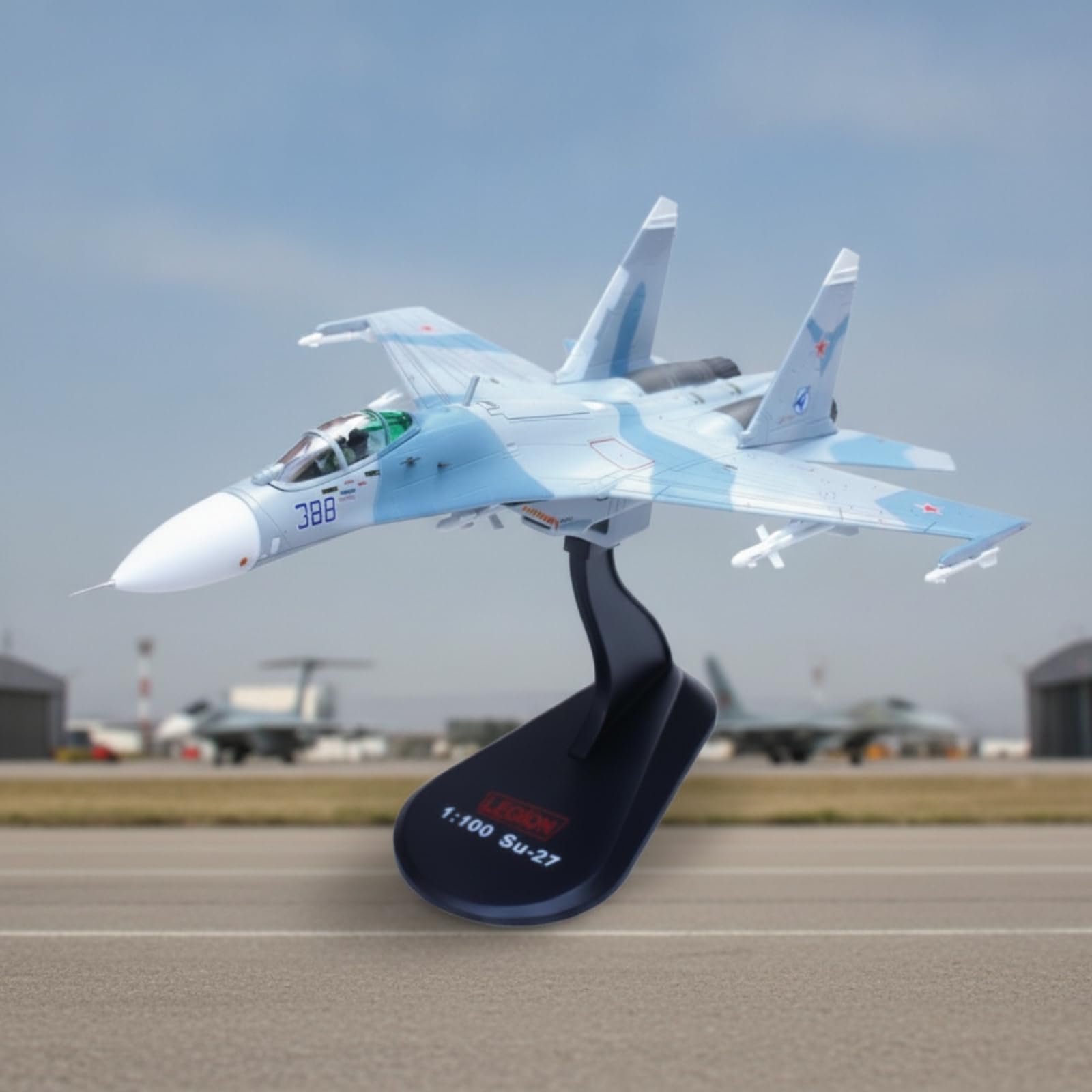 Modellino soviet27 Die-Cast Modellino di Aereo da Caccia Militare Rimovibile Velivolo con Piedistallo per Studio