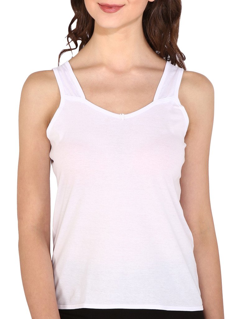 BraluxWomens Half Slip Cotton Hosiery Camisole, Nancy - White