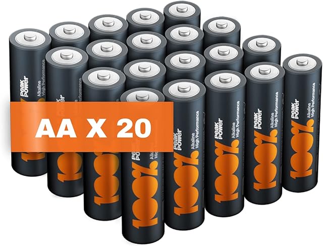 AA Batteries pack of 20 by PeakPower 10Year Shelf life & Ideal for everyday devices