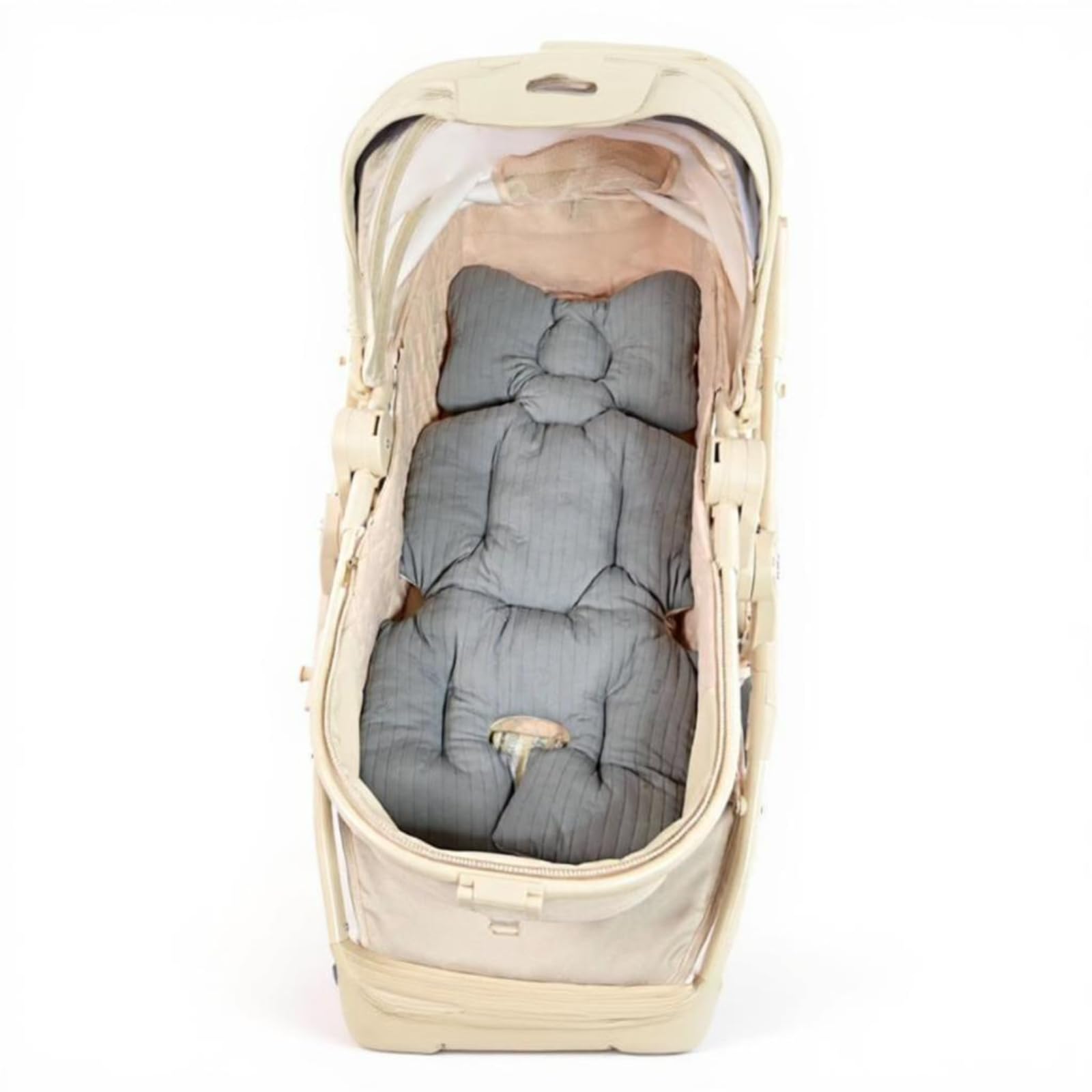 Coussin de Poussette Bébé Coussin de Siège Tapis d'Appui Oreiller Intégré Coton Respirant Léger pour Confort Quotidien Soutien Assis et Adapté aux, Gris