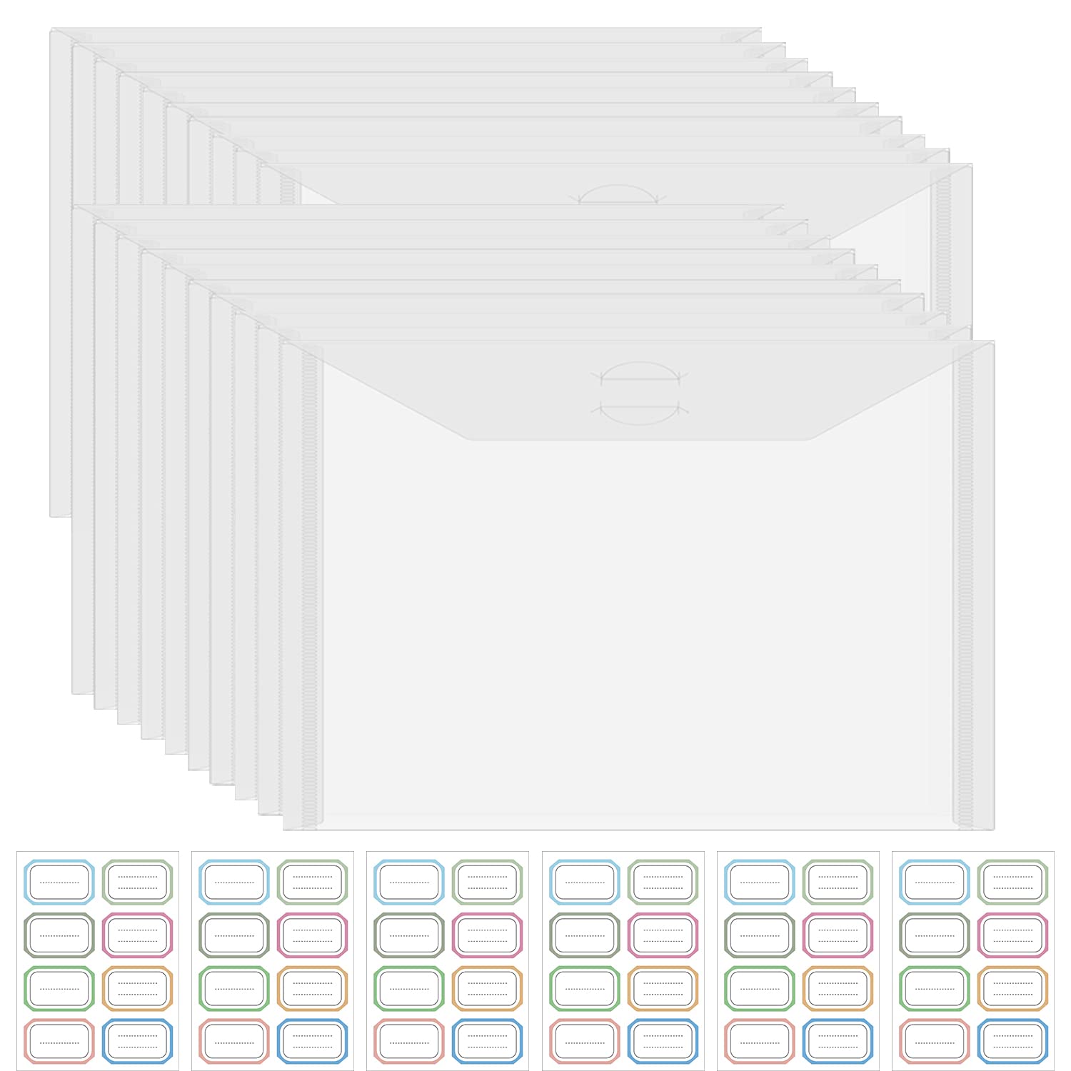 30 Pieces Clear Die &amp; Stamp Plastic Storage Bag, Resealable Large Envelope Pocket for DIY Scrapbooking Paper Card Craft Making and Cutting Dies Stencil (7"x5")