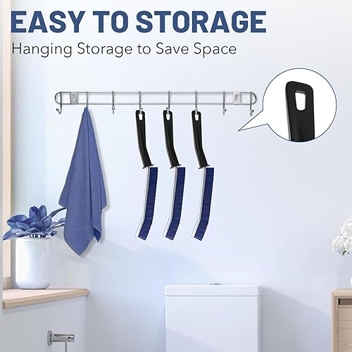 Miniatura 7 de Cepillo de limpieza de hendiduras de 3 piezas, cepillo de cerdas duras para limpieza de espacios pequeños, herramienta multifuncional de limpieza de