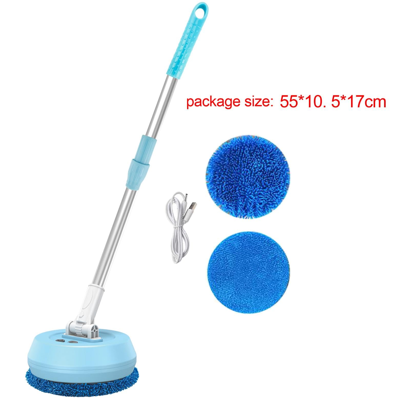 2 Piezas Limpiador Eléctrico para Pisos Máquina de Limpieza Automática para Vidrios Y Pisos Telescópica Reutilizable Pulidor Seco Y Húmedo Ade, Azul