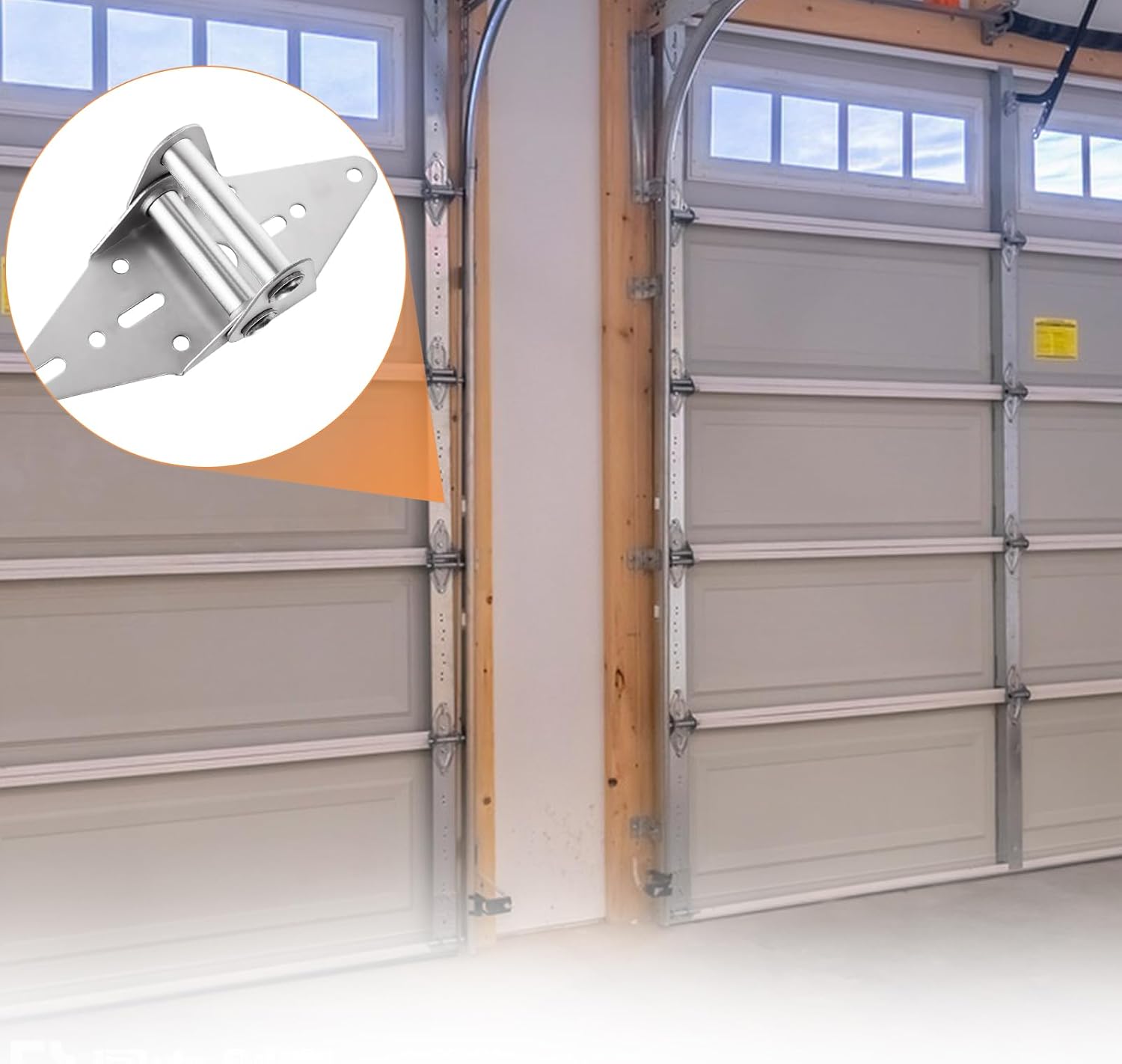 AKOLAFE 4Pack 14 Gauge Garage Door Hinges #5 Heavy Duty Garage Door Parts & Hardware Garage Door Hardware Kit Garage Door Hinge Kit for Residential/Light Commercial Garage Door Accessories Replacement