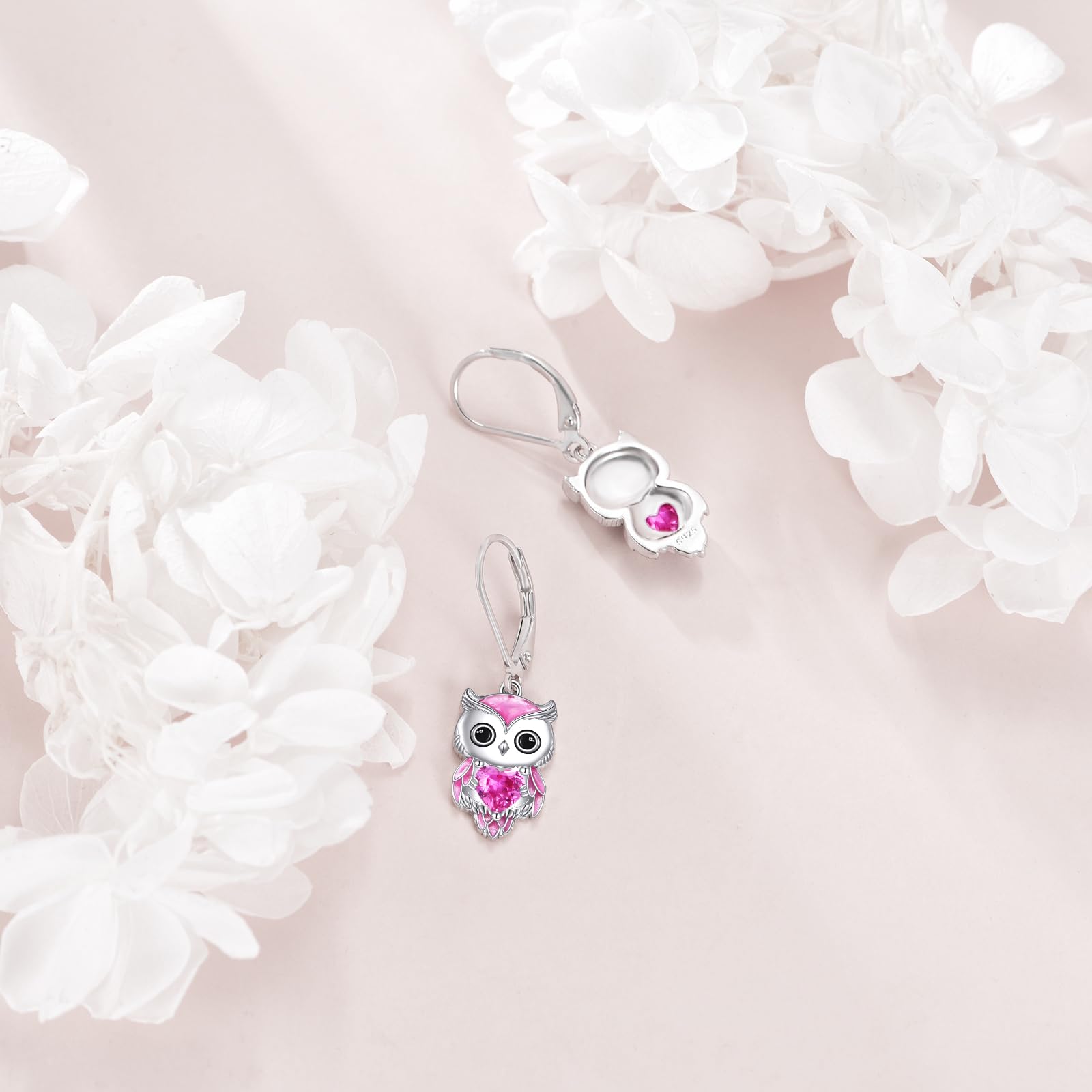 Eulen Ohrringe für Damen 925 Sterling Silber Eulen Schmuck Geburtsstein Eulen Ohrringe Weihnachtsgeschenke