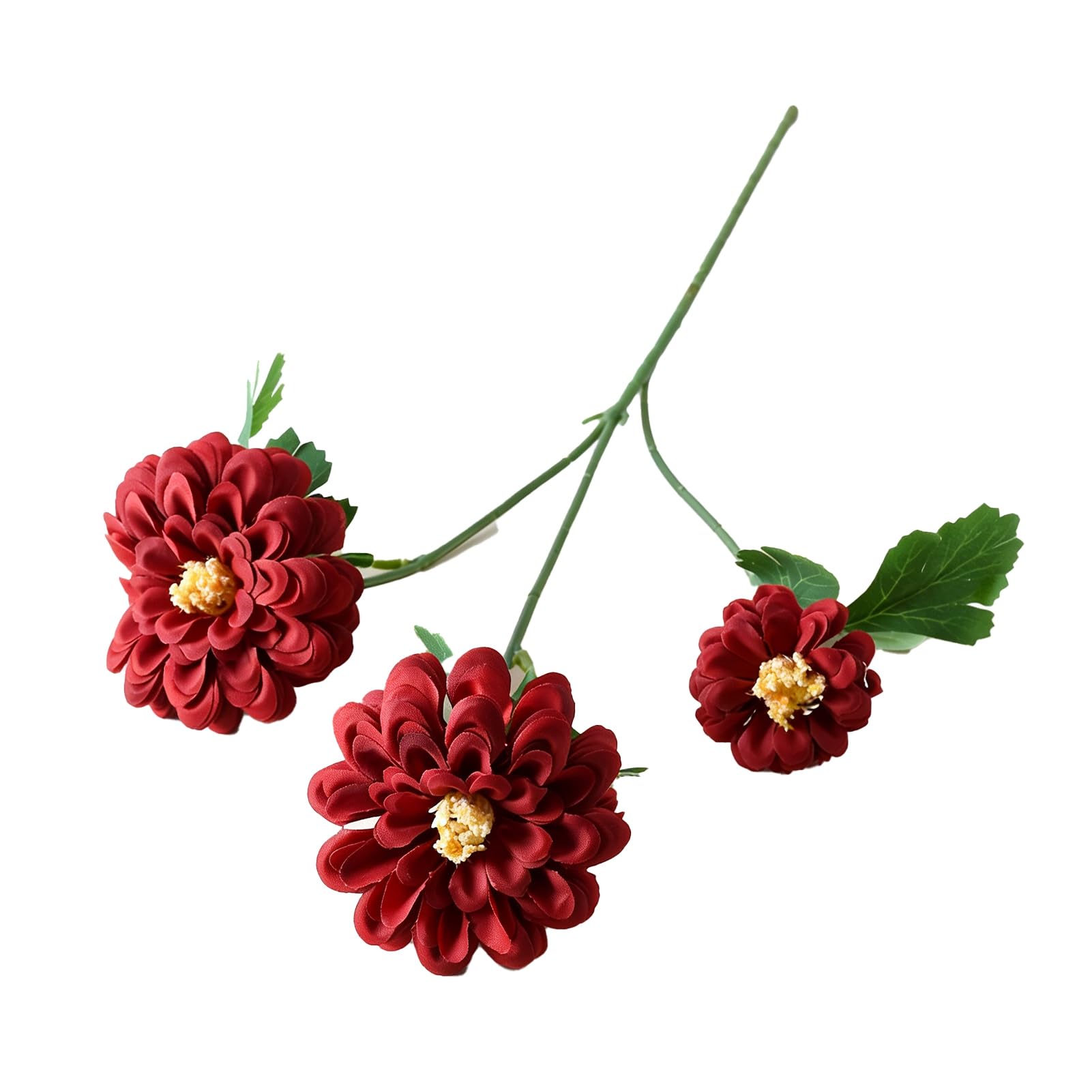 Virelynx Faux Chrysanthemum Flower – Long Stem Realistic Artificial Calendulas Bouquet, Vase Table Centerpiece Home Wedding Party