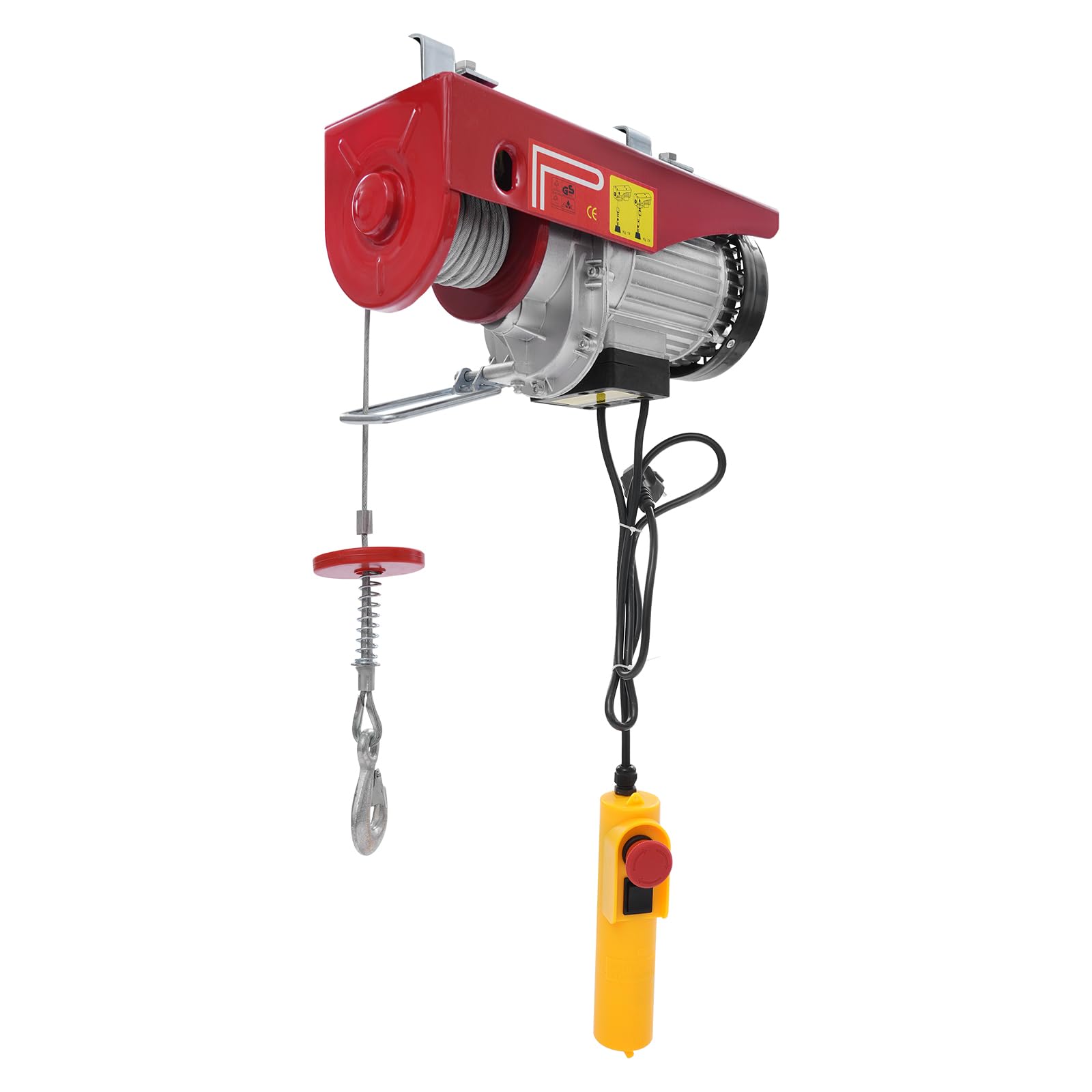 Elektrische Seilwinde 600kg Seilzug Motorwinde 1200W Seilhebezug Hebezug 10m/min Flaschenzug Kettenzug mit Kabelgebundene Fernbedienung