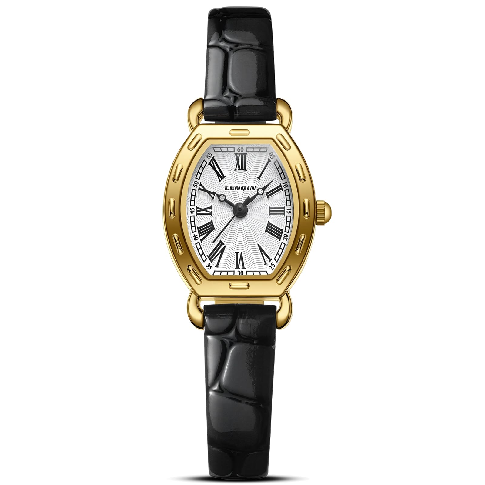 LN LENQIN Uhr Damen Armbanduhr Damen Uhr mit Großen Ziffern Analog Quarzuhr für Frauen mit Lederband