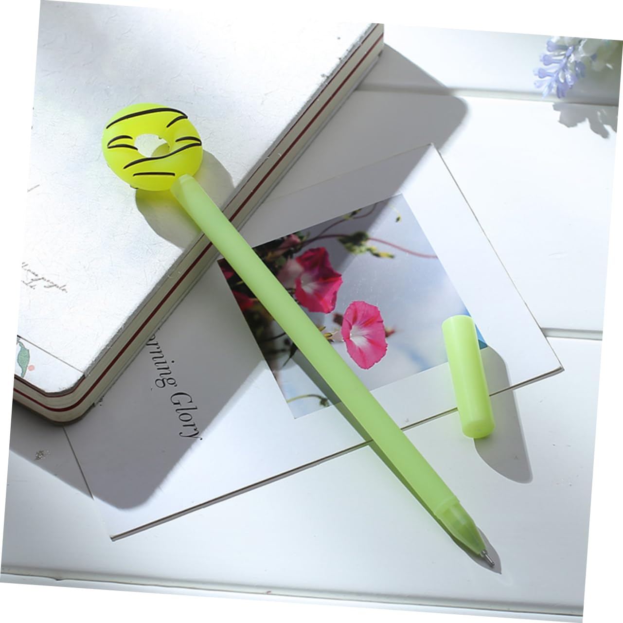 Tofficu 24pezzi Penne Sfera Carine Forma Di Ciambella Strumenti Di Scrittura Per Studenti Blu Arancione Nero e Verde Forniture Per Ufficio e Scuola