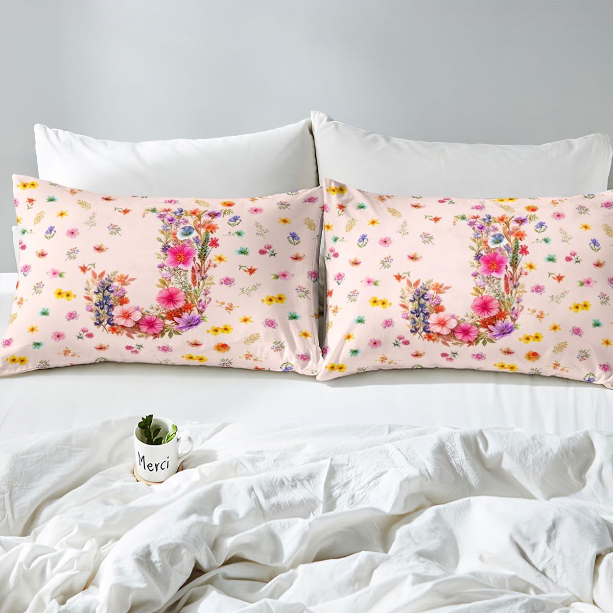 Homemissing Funda de edredón con estampado floral de flores, tamaño Super