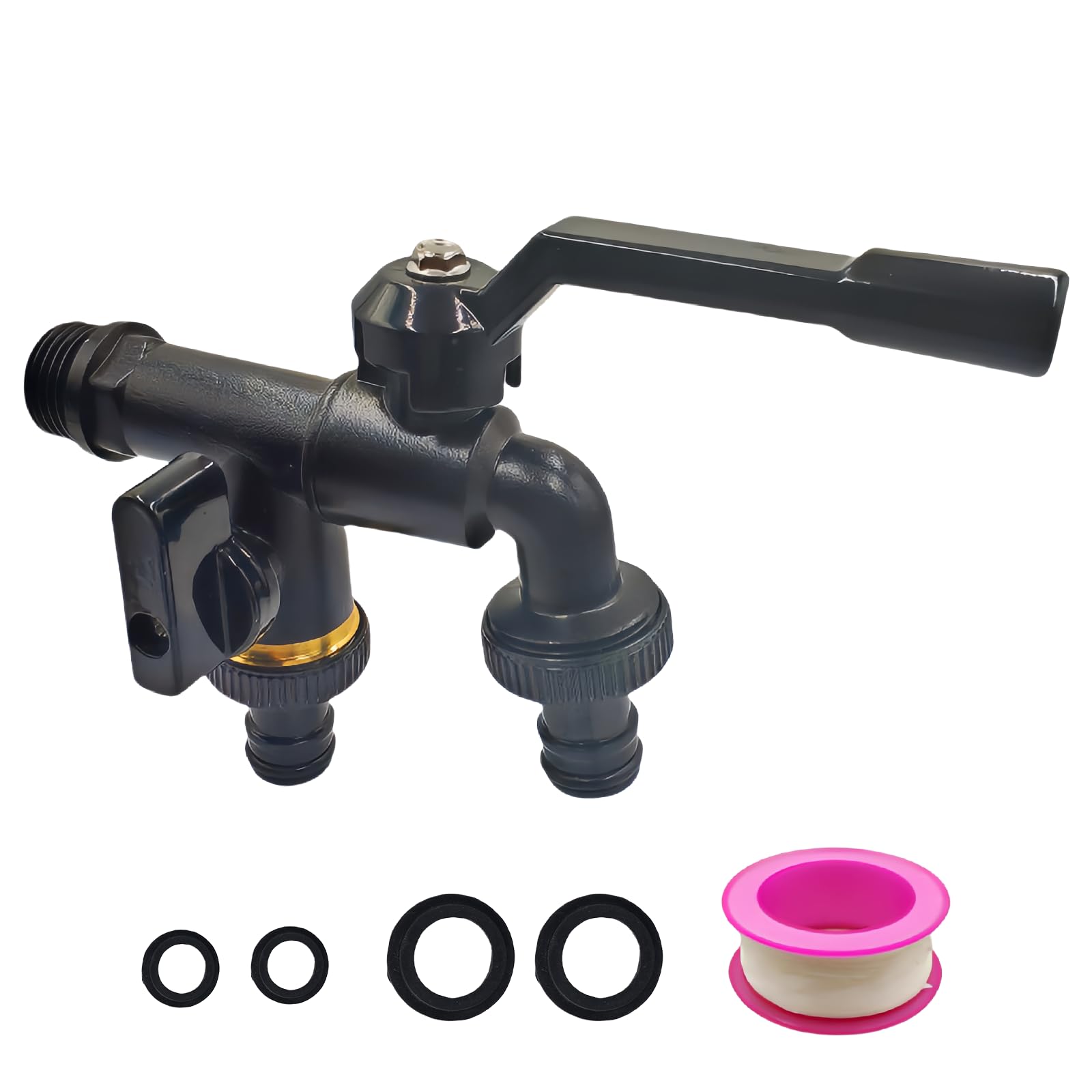 Double robinet de jardin antigel 1-2 en 100 % laiton haute dureté avec