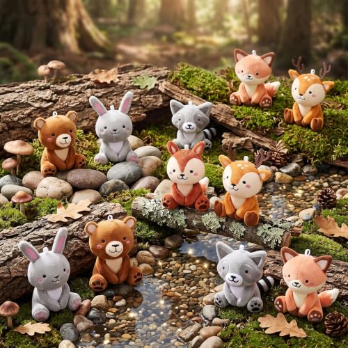 Image of Aoriher 6 Pcs Mini Woodland Stuffed Animals 4 Inch Plush Set,Regular Style
