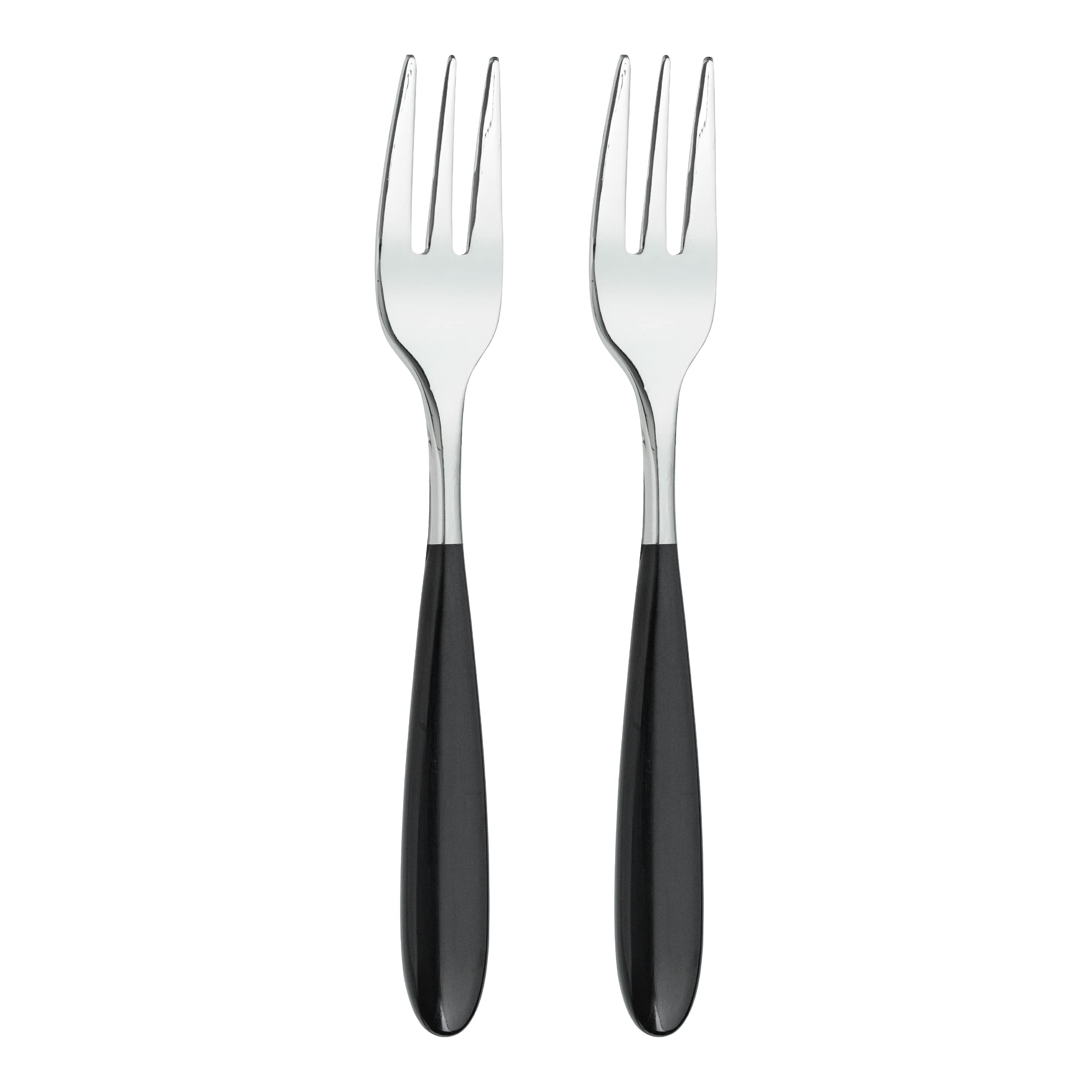 Grunwerg Yin & Yang Pastry Forks 2PAF650BK, 18/10 Stainless Steel, Set of 2, Black, 2-Set