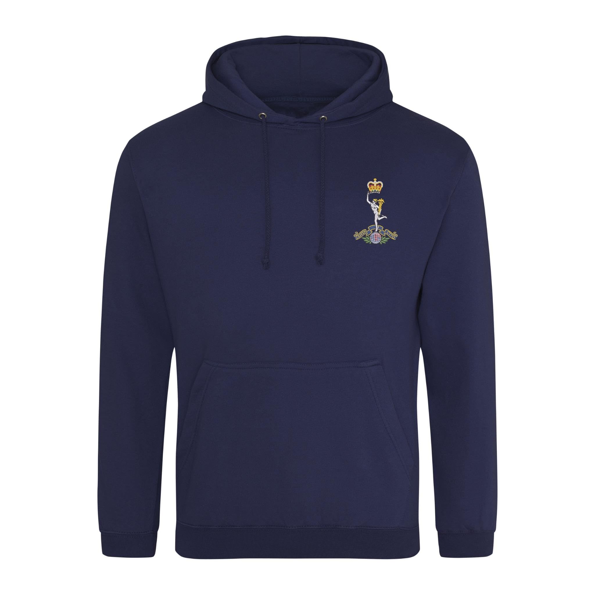 The Military Store Men's Navy Royal Signals Embroidered Hoodie, Large