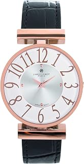 Charles-Hubert 6922-RG Womens Stainless Steel Quartz Watch, Black