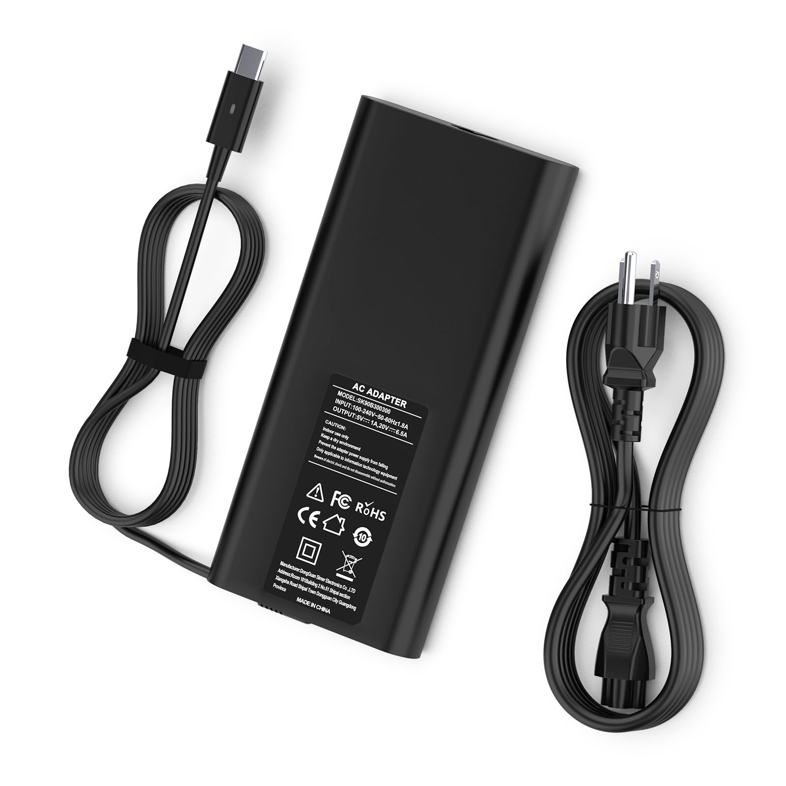 130W USB-C AC Power Adapter Compatible with Dell XPS 15 9500 17 9700 Latitude 7210 7310 7410 9410 9510 5420 5520 Precision 3550 3551 3560 5530 5550