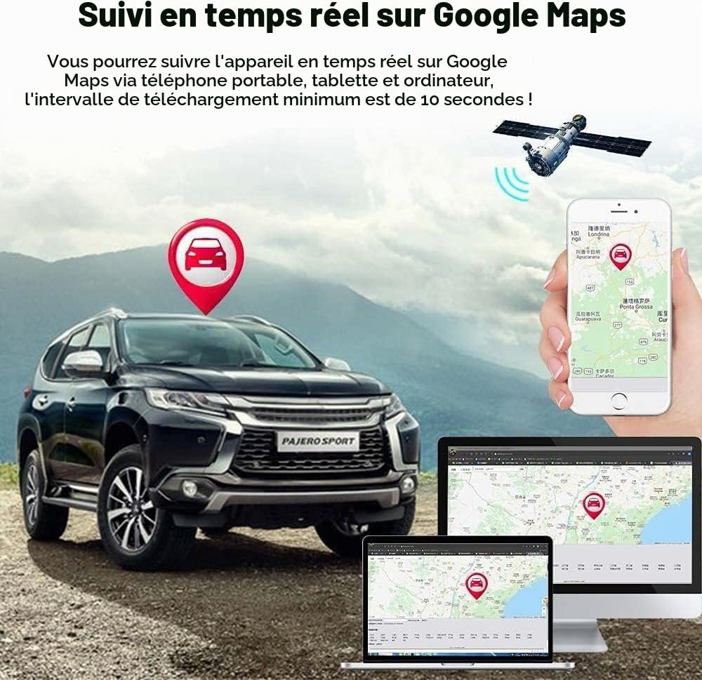Winnes Traceur GPS 4G TK918 Tracker 20000mAh Aimant pour Véhicule Bateau Moto VTT Suivi en Temps réel Locator étanche Anti Perte GPS 3 Mois Longue Autonomie Localisateur avec APP pour iOS et Android
