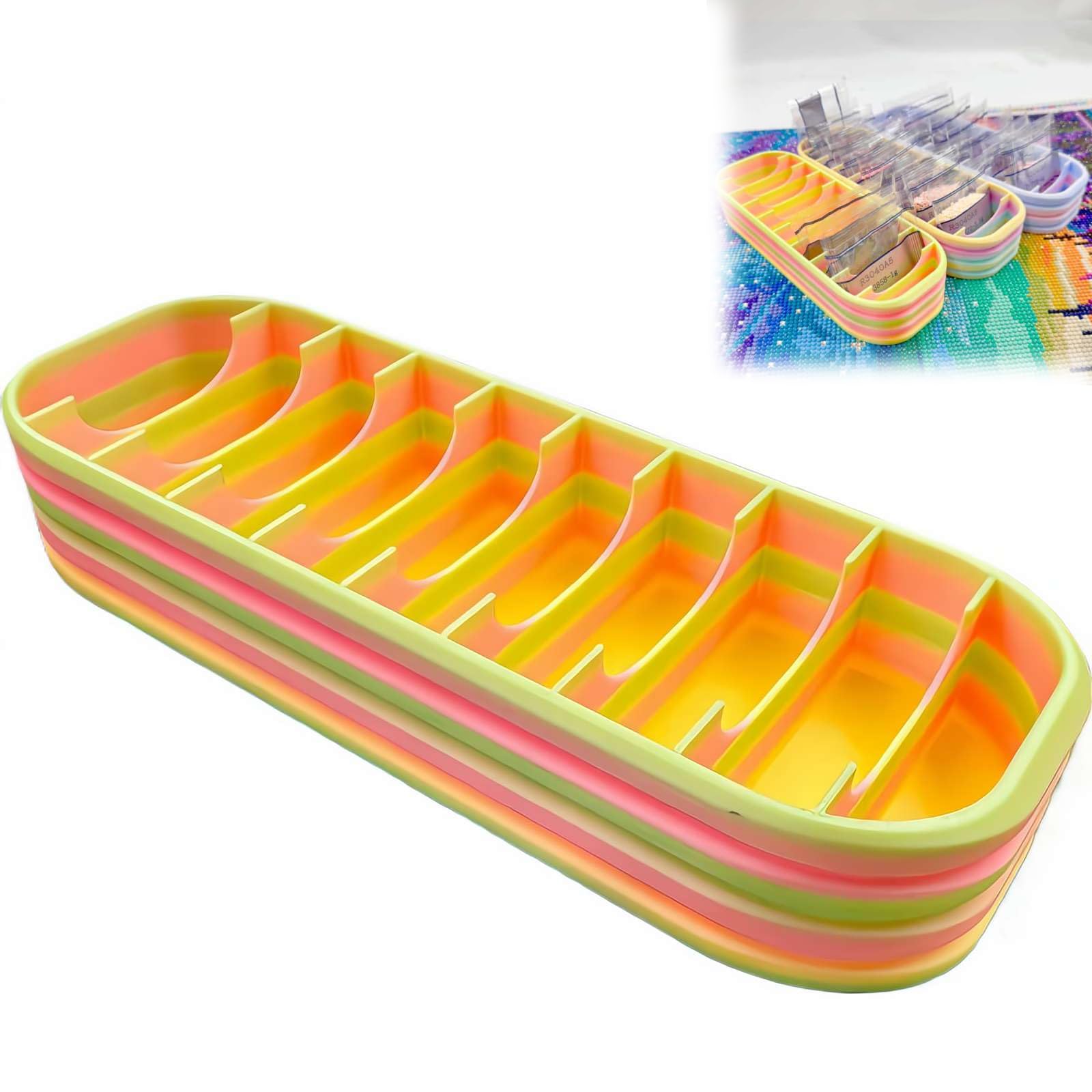 Storage Case with 10 Compartments,8.07" Portable Painting Tray Organizer for Diamond Drills & Tools,Multi-Compartment Holder for Craft Beads,Ideal Art Accessory Case for Craft Enthusiasts