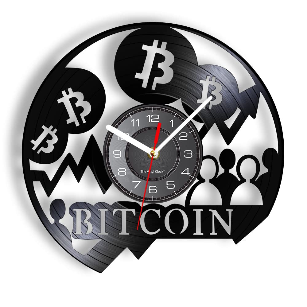 Amazon.com: Timethink 12 Inch BTC Bitcoin Inspired Wall Clock, Silent  Quartz Non Ticking Battery Operated Modern Decorative Analog Black  Cryptocurrency Vinyl Record Wall Clock for Finance Gifts Bank Office Decor  : Home