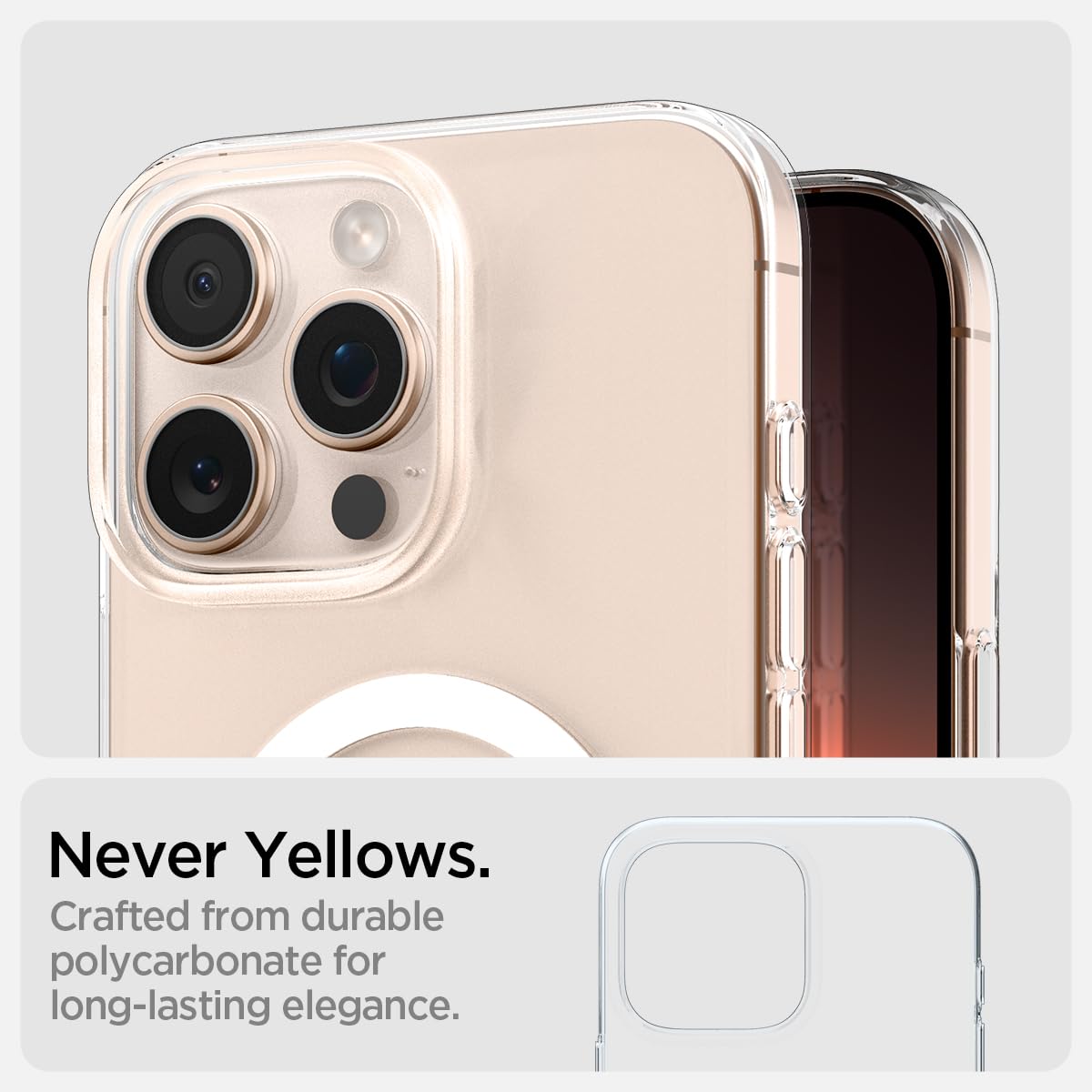 Spigen Essential Clear Crystal MagFit Case for iPhone 16 Pro Max, White — Amazon image 4