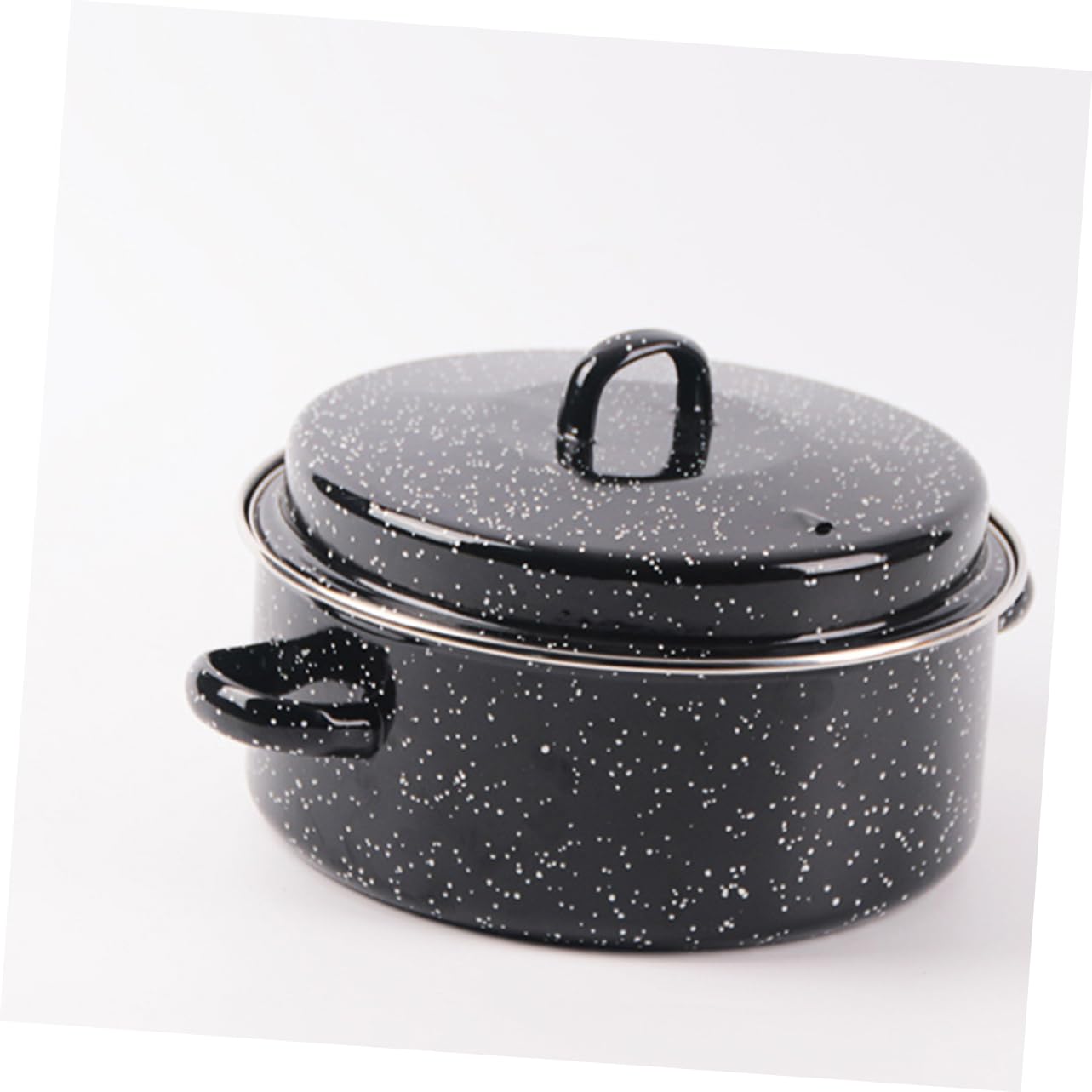 Sartén esmaltada con tapa, suministros de cocina versátiles para asar batatas, maíz y alitas de pollo para barbacoa y comidas familiares, seguro y diseño