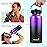 Water Bottle Insulated 32oz 40oz 64oz 128oz Straw Lid Spout Lid & 3 Lids, Leak Proof, Vacuum Insulated,Stainless Steel Water Bottle Wide Mouth for Sports, Gym or Office (Purple Black, 32 oz)
