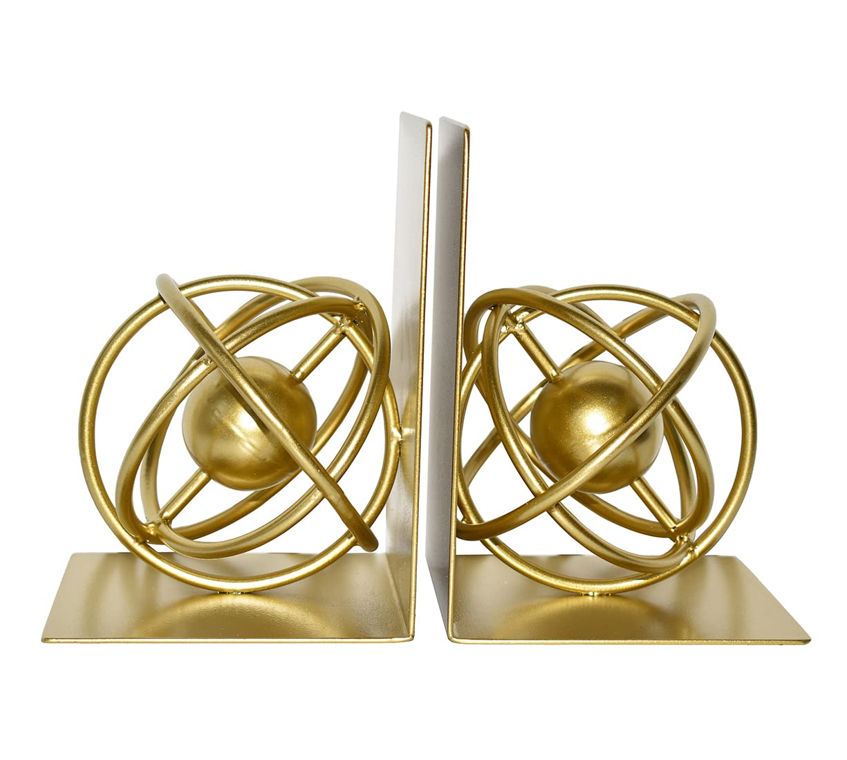 Sujetalibros Decorativos de Metal Moderno único Dorado para estantes, diseño Redondo, sujetalibros para Libros para Oficina en casa