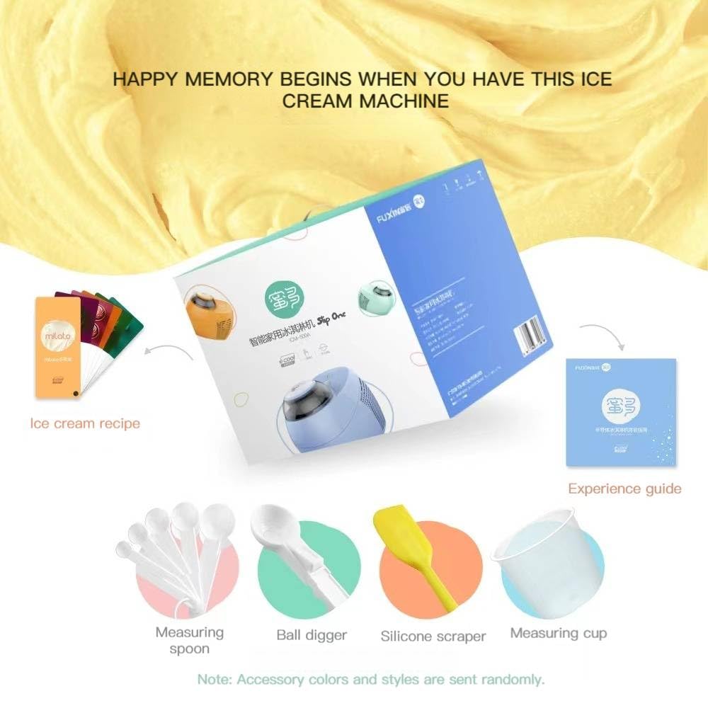 Heladera Máquina automática de Helados for el hogar, máquina de Helados de 500ml for niños, máquina de postres de Yogur, congeladores Hacer Helado (Color : B)