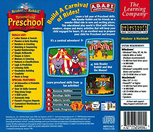 image for The Learning Company Reader Rabbit Personalized Preschool Deluxe (2 CD