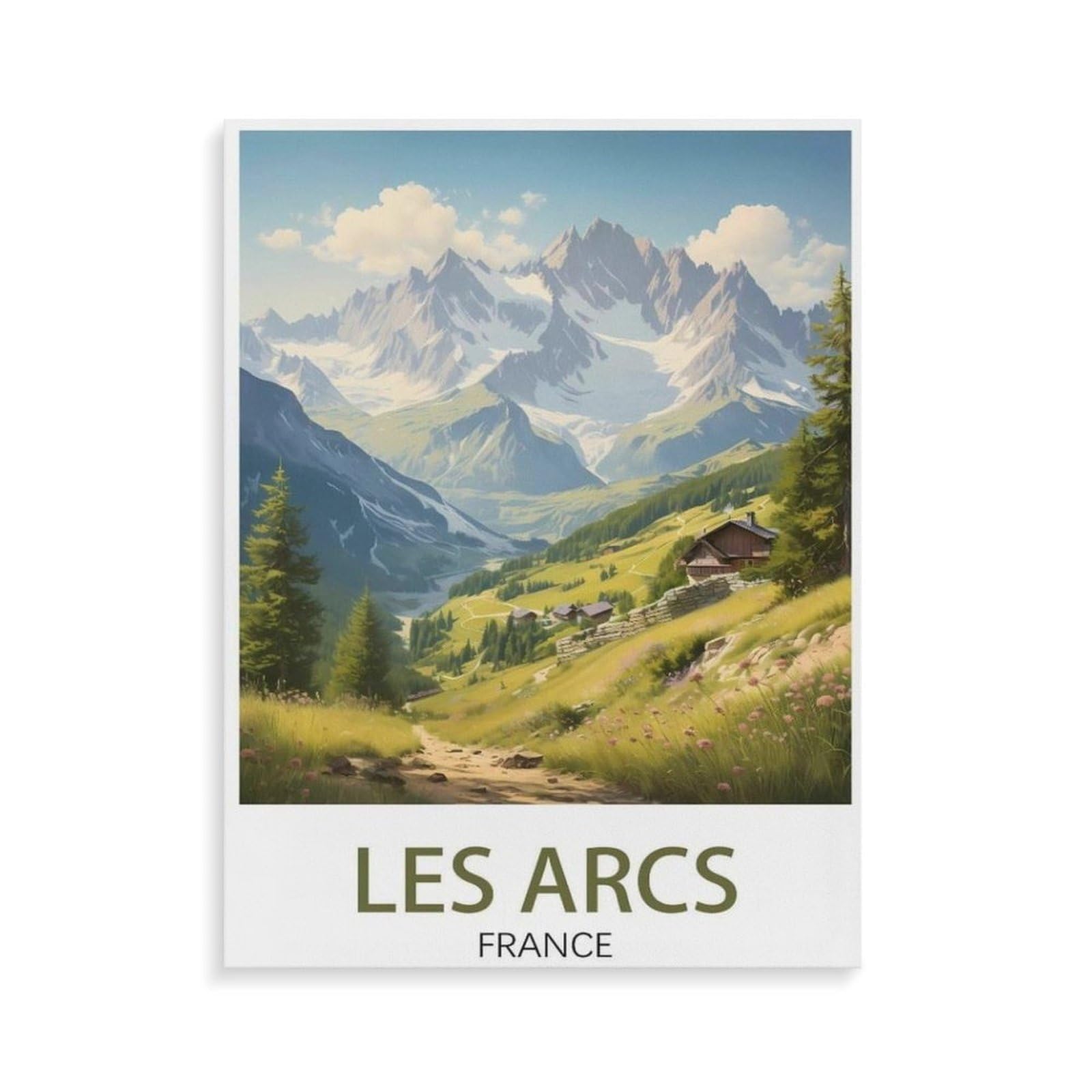 BEAYODKP Paint by Numbers，Les Arcs France Mountain，Exquisite Oil Painting by Numbers Kits for Beginners(20x30cm-O41