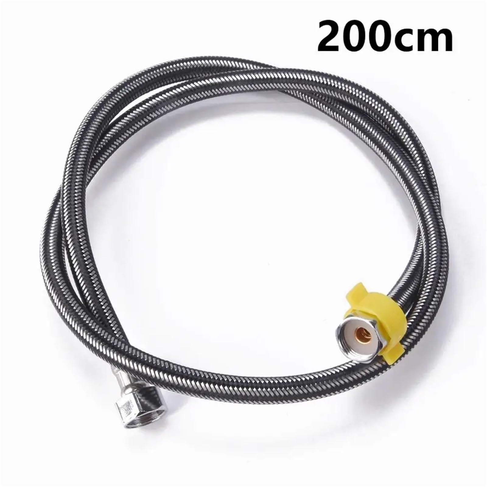 Juego de manguera de ducha de acero inoxidable de 2 1/2 pulgadas, manguera trenzada universal para cocina y baño, color plateado, longitud ajustable (200 cm)