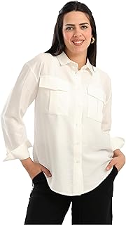 CARINA Womens Classic Button-Up Shirt Modern