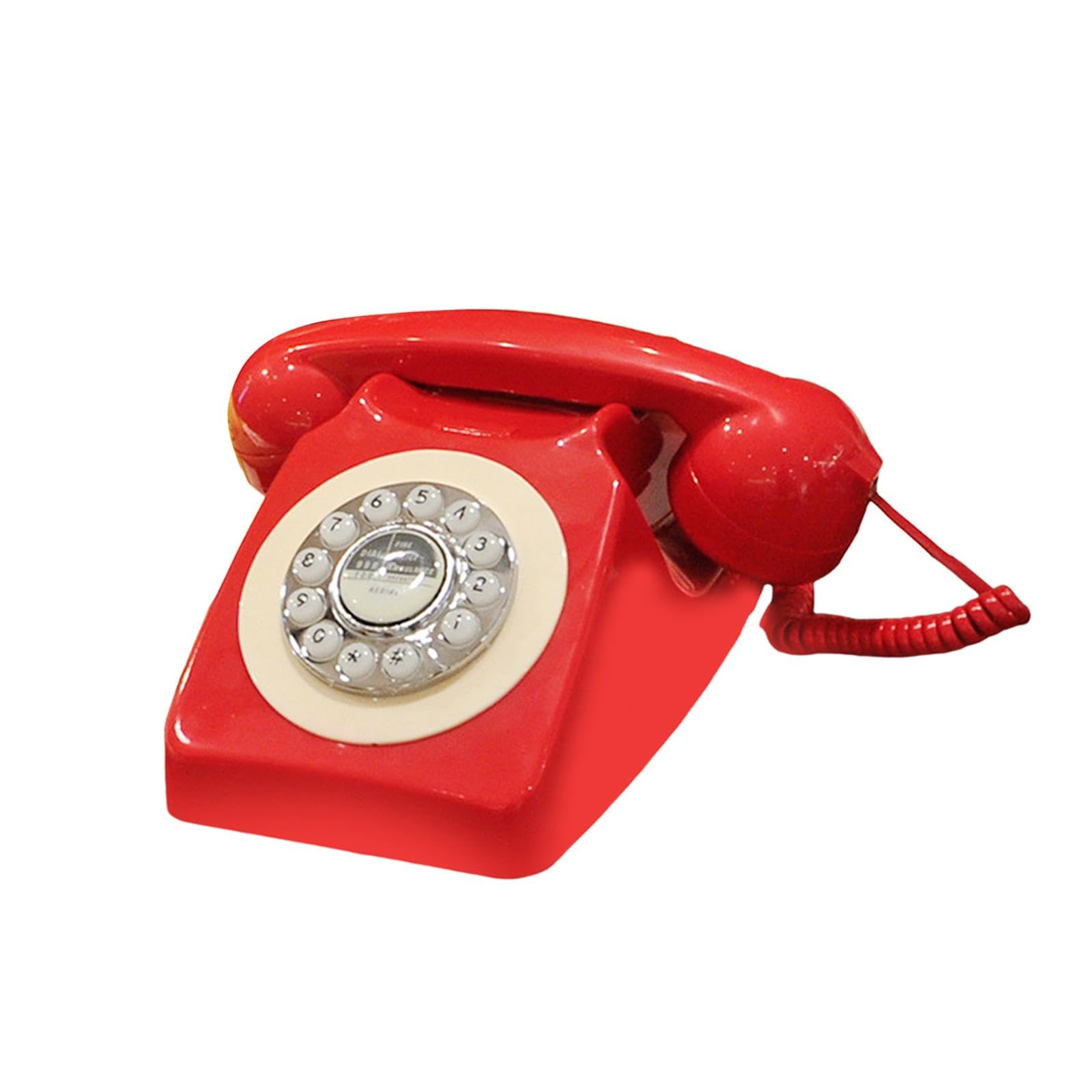 THE STYLE SUTRA Rotary Dial Landline Phone Dining Room Living Room Corded Landline Telephone Red-picture-13
