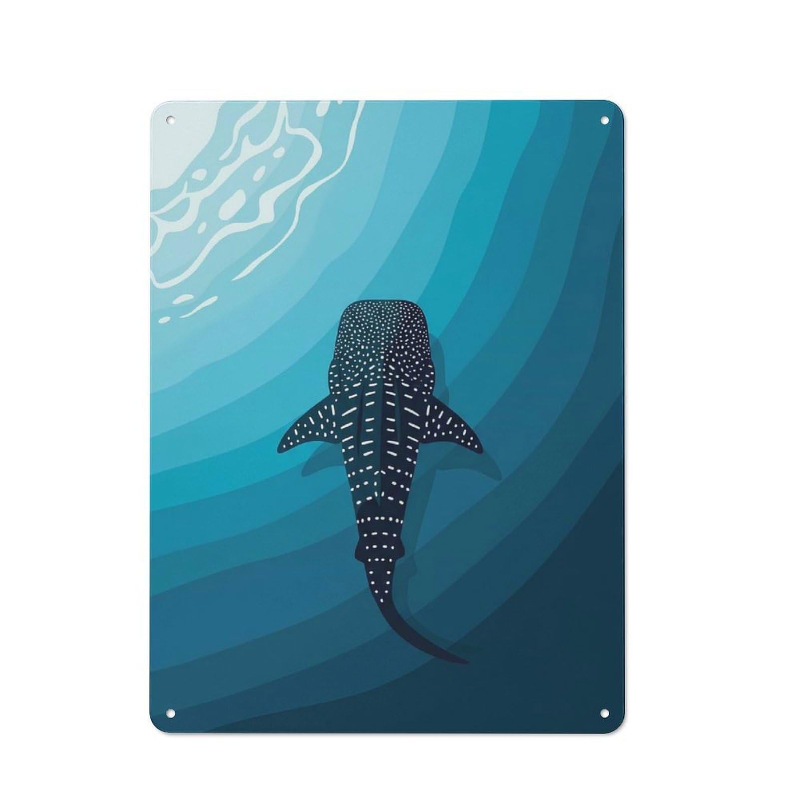 Junmoney Whale Shark In The Ocean Depths Friendly Cafe Metal Sign 40X30cm, Cafe Wall Decor For Tea Room, Shop Wall Or Breakfast Area